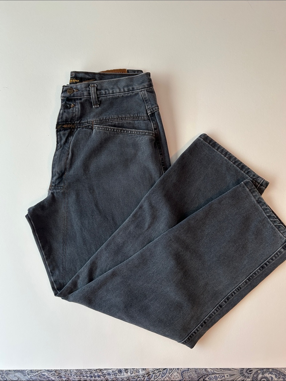 Marithe & Francois Girbaud Vintage Stonewashed Black Relaxed Carpenter Jeans